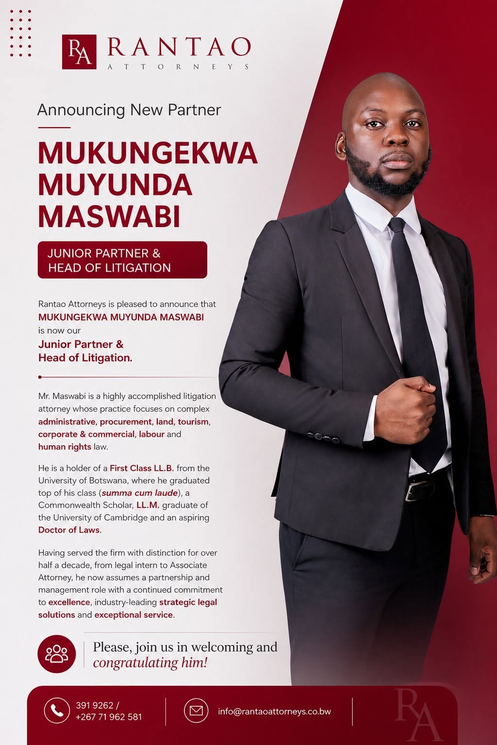 Mr. Mukungekwa Muyunda Maswabi