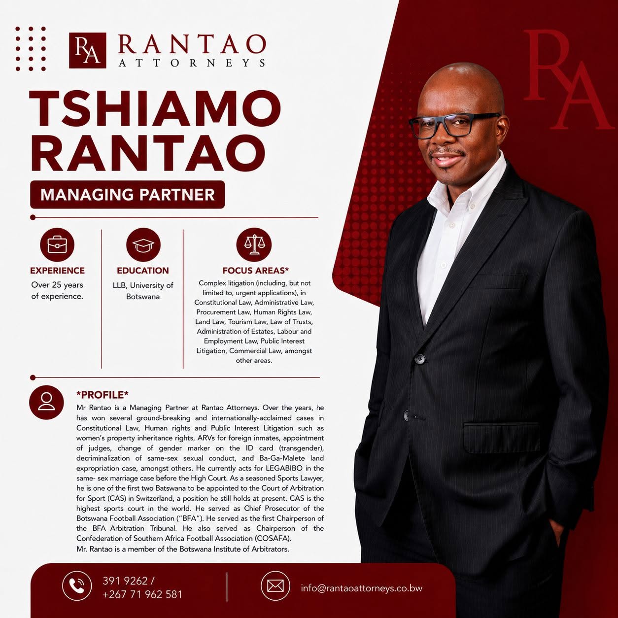 Mr. Tshiamo Rantao